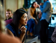 A woman writing in a diary